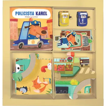 Leporelo Policista Karel - Nakladatelství YoYo Books (2019) + skládací autodráha