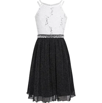 Dámské šaty Čína Lehké krajkové společenské šaty bez rukávů Věk: 12 let, Barva: Bílá