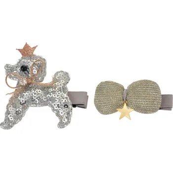 2ks stříbrná sponka do vlasů s pejskem Dog