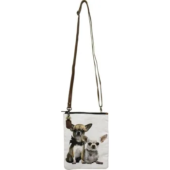 Kožená bavlněná Crossbody s Čivavou - 18*2*23cm