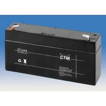 Záložní baterie CTM Components GmbH, Německo Olověný akumulátor CTM 6V 3,4Ah faston F1-4,7mm