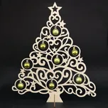 AMADEA Dřevěný 3D stromek s kuličkami, výška 46 cm