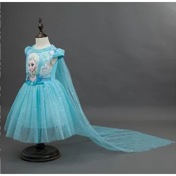 Dívčí oblečení Frozen (Ledové království) Slavnostní dívčí šaty s vlečkou LEDOVÉ KRÁLOVSTVÍ Věk: 5 let, Barva: modrá