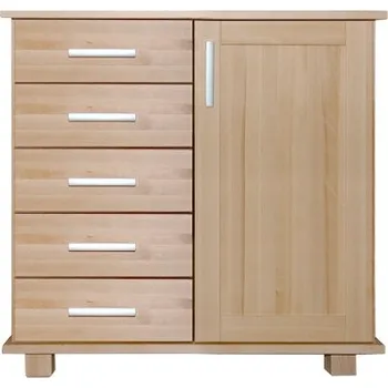 Komoda Via-nábytek Komoda buková 5S 1D Povrchová úprava: Moření odstín ořech