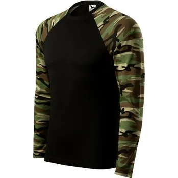 Pánská móda MALFINI Triko CAMOUFLAGE LS UNISEX 160g, různé barvy VELIKOST S camouflage brown