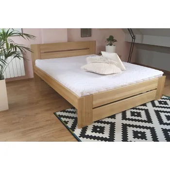 Postel Via-nábytek Postel EMA masiv buk Povrchová úprava postele: Moření odstín dub, Rozměry postele: 90 x 200