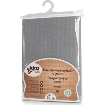 Prostěradlo Kikko Bambusové prostěradlo s gumou XKKO BMB 120x60 Baby Grey
