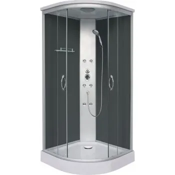 Sprchový box MONTÁŽ BEZ SILIKONU - Sprchový box PUNTO black 90x90x215 (CL07)