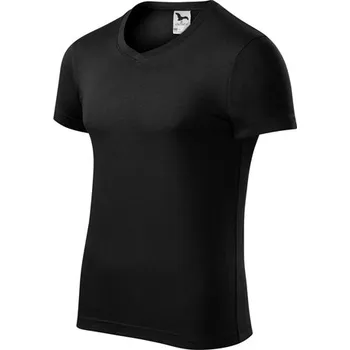 Pánské tričko MALFINI Triko SLIM FIT V-NECK MAN 180g, různé barvy VELIKOST XXL černé