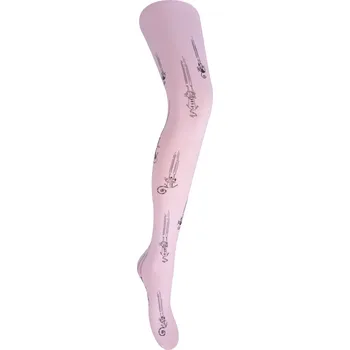 YO Dětské silonky punčocháče punčochy mikrovlákno RA67 růžové s kočkami 40 DEN velikost oblečení - děti: 92/98