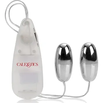 Vibrační vajíčko dvojité stříbrné POCKET EXOTICS