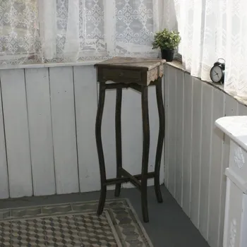 Stojan na květiny Dřevěný stojan na květiny s šuplíkem 36×100×36cm