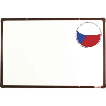 Bílá emailová tabule boardOK 90x60 - hnědá