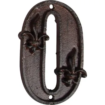 Domovní cedule Číslo popisné na dům 0 litina 8,0x1,1x11,8cm
