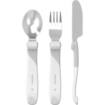 Příbor TWISTSHAKE Učicí příbor nerezový 12+m Pastelově šedá
