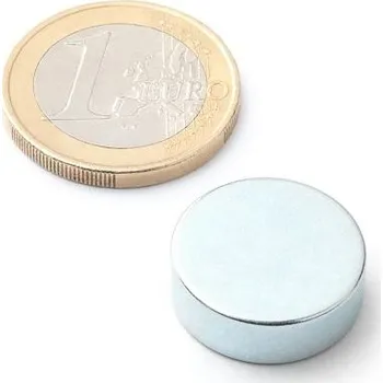 Dekorativní magnet Neodymový magnet kotouč Ø 18 mm, v. 6 mm, pozinkovaný, do 200 °C, síla 6,2 kg