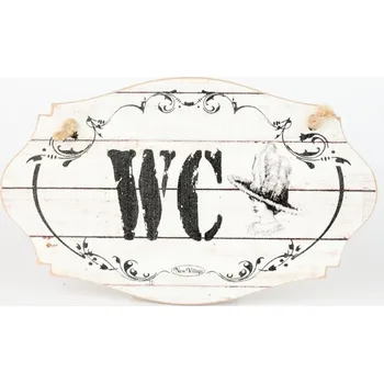Domovní cedule Závěsná dřevěná cedule na dveře WC ženy 24x15cm