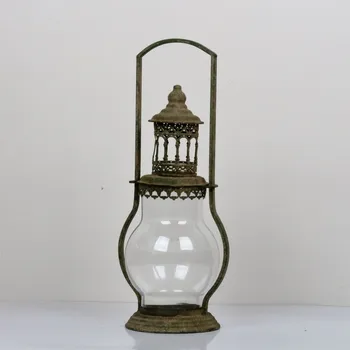 Lucerna Lucerna kovová se zelenou patinou 45x22cm B