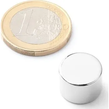Dekorativní magnet Neodymový magnet kotouč Ø&nbsp;14&nbsp;mm, v.&nbsp;10&nbsp;mm, síla 7,4&nbsp;kg