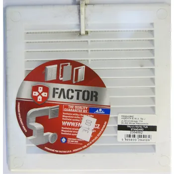Větrací mřížka Hranatá plastová mřížka se síťkou Factor (bílá) Rozměry: 250x250 mm