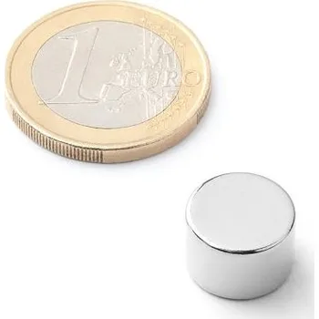Dekorativní magnet Neodymový magnet kotouč Ø&nbsp;12&nbsp;mm, v.&nbsp;8&nbsp;mm, síla 5,1&nbsp;kg