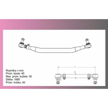 tyč spojovací MAN TGA,TGX,TGS-1680 mm-CEI