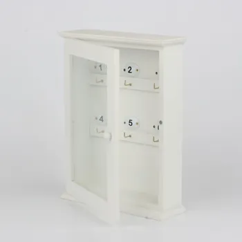 Skříňka na klíč Bílá dřevěná skříňka na klíče 20x29x6cm