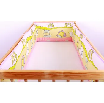 Dětská postýlka JAN peří Mantinel do postýlky/méďa růž. na pláži - Mantinel 120x60x120 cm /méďa růž. na pláži