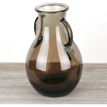 Váza Skleněná váza hnědá 33cm