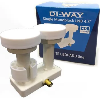 Satelitní technika DI-WAY LNB MONOBLOCK SINGLE 0,1dB 4,3st, WHITE LEO