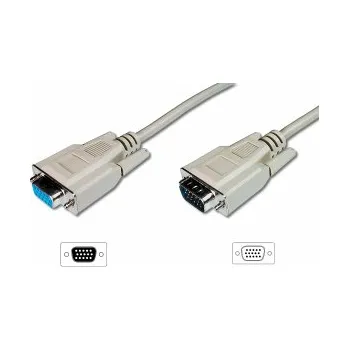 Video kabel Digitus prodlužovací kabel pro VGA monitor, stíněný, šedý, měď, 1,8m