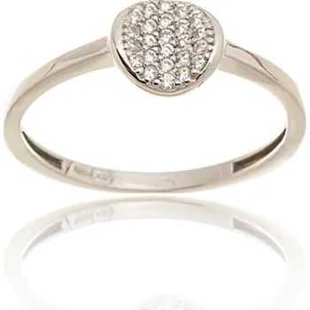 Prsten Dámský prsten z bílého zlata s čirými zirkony PR0337F + DÁREK ZDARMA