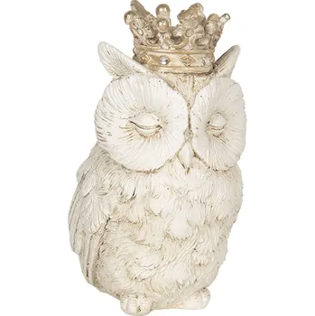 Bytová dekorace Dekorace sova s korunkou - 7*7*12 cm