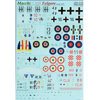 Plastikový model Print Scale 1/72 Macchi C.202 Folgore (wet decals)
