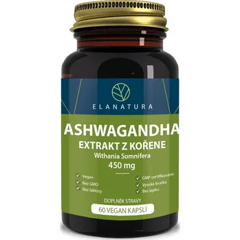 Přírodní produkt Elanatura Ashwagandha extrakt z kořene 450 mg 60 cps.