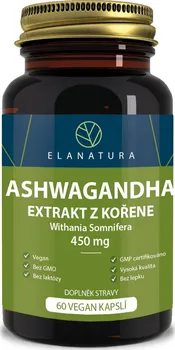 Přírodní produkt Elanatura Ashwagandha extrakt z kořene 450 mg 60 cps.