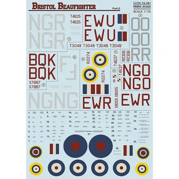 Plastikový model Print Scale 1/72 Bristol Beaufighter Part 2 (wet decals)