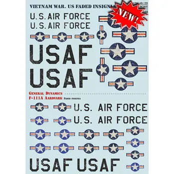 Plastikový model Print Scale 1/48 US faded insignia, Vietnam War (wet decals)