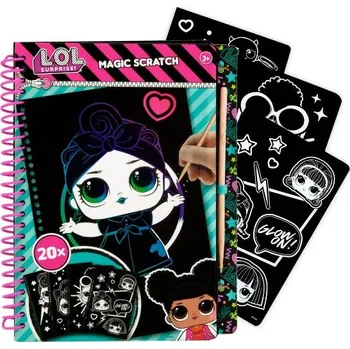 vyškrabávací obrázek TOYCOMPANY L.O.L. Surprise škrabací obrázky - sešit 20 listů A5