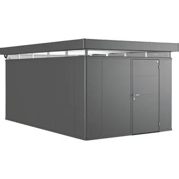 Zahradní domek Plechový zahradní domek Biohort CasaNova 3x5 pravé dveře 304 x 504 cm tmavě šedý metalický