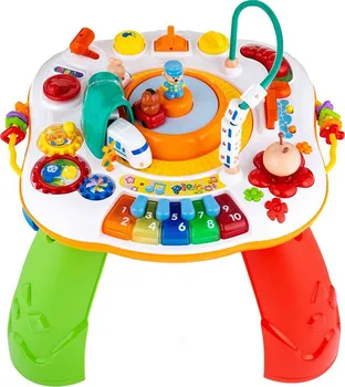 Hračka pro nejmenší New Baby Mluvící a hrající interaktivní stoleček s jezdícím vláčkem
