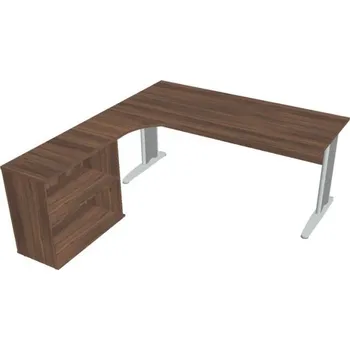 Kancelářský vozík HOBIS kancelářský stůl pracovní, sestava pravá - CE 1800 H P, ořech + doprava zdarma