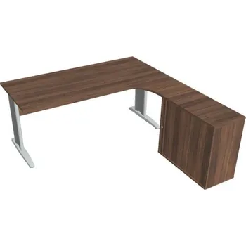 Kancelářský vozík HOBIS kancelářský stůl pracovní, sestava levá - CE 1800 HR L, ořech + doprava zdarma