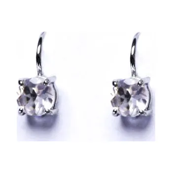 Náušnice Stříbrné náušnice,přírodní růženín, náušnice ze stříbra, NK 1250