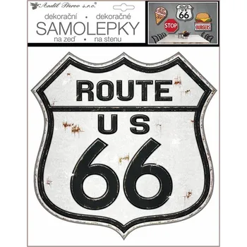 Samolepící dekorace Anděl Samolepicí plastická cedulka Route 66 31 x 38 cm 15059