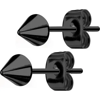 Náušnice Šperky4U Ocelové náušnice - špičky černé - OPN1283-4