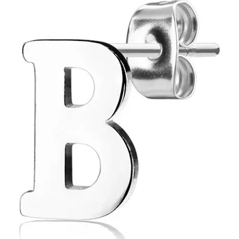 Módní doplněk Šperky4U Ocelová náušnice 1ks - iniciála - OPN1700-B