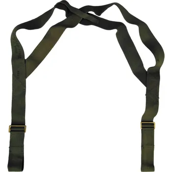 Opasek ARMÁDNÍ ORIGINÁL UK VELKÁ BRITÁNIE Treky (kšandy) canvas WWII Velká Británie export Indie, Nepál oliv originál