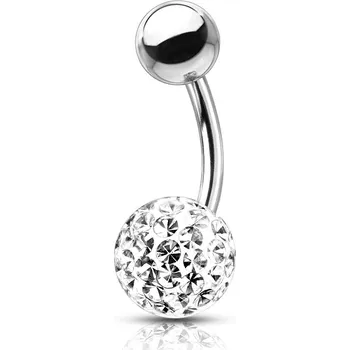 Piercing Šperky4U Piercing do pupíku s kamínky Crystals From Swarovski® kulička 8mm - BS1003C-08