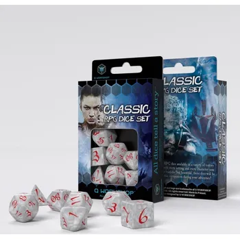Příslušenství k deskovým hrám Q-Workshop Classic RPG Dice Set (7 dice) perleťová/červená